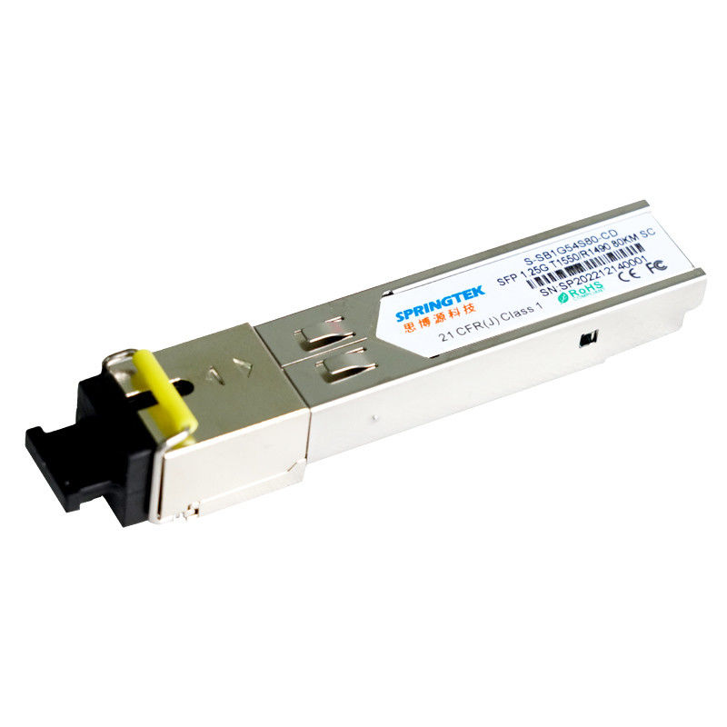 Module compatible d'émetteur-récepteur de Cisco 1.25G BIDI SFP T1550/R1490nm 80km avec le module de Sc de DDM