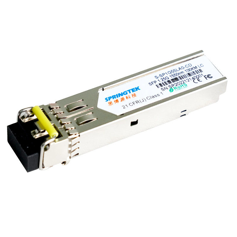 Émetteurs-récepteurs compatibles de fibre de Cisco 100km de module optique duplex de Springtek S-SP1G55LA0-CD 1.25G 1550nm LC