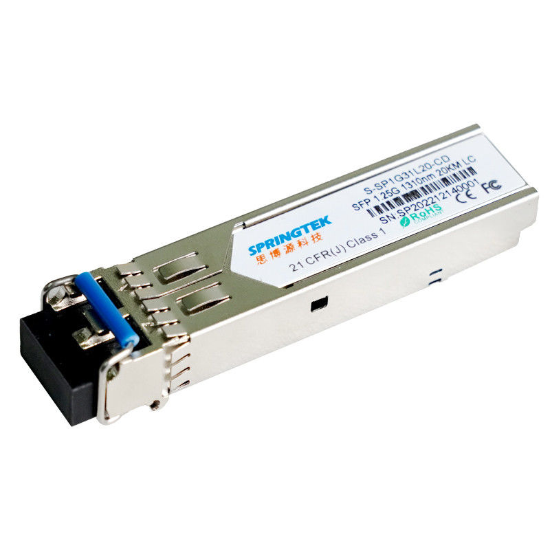 module 1G LX 20km d'émetteur-récepteur de la fibre LC DDM du mode 1000BASE-LX unitaire de 1.25G LX SFP 1310nm 20km double
