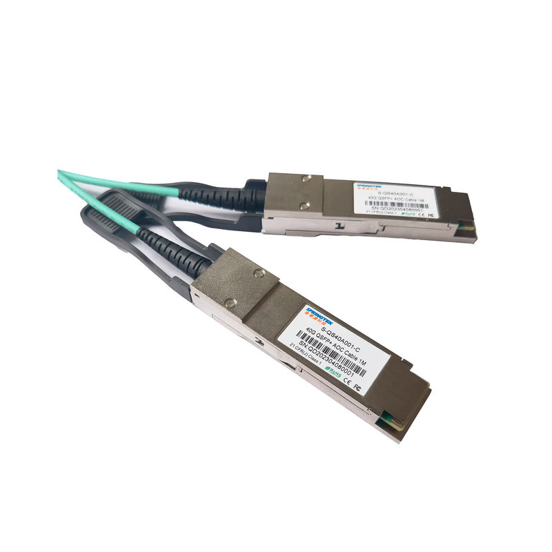 Câble à fibres optiques actif à grande vitesse de Qsfp+ Aoc OM3 1m (33ft) Qsfp 40g Sr4 pour Data Center