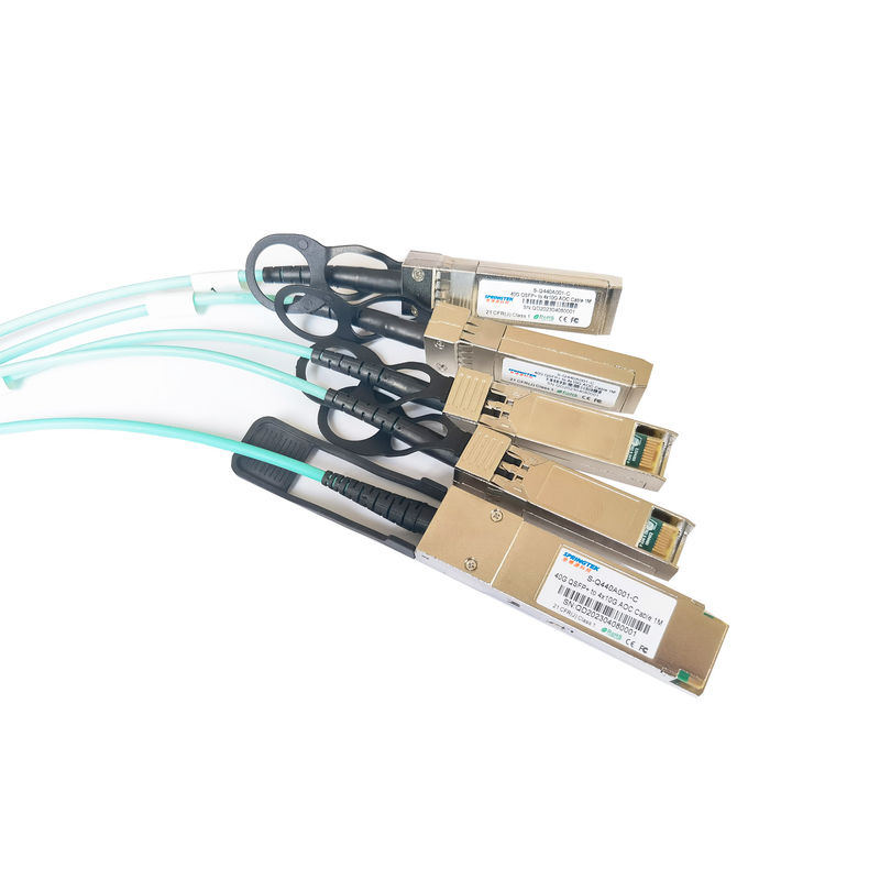 40g Qsfp+ à l'évasion de 4x10g Sfp+ Aoc câble le câble optique actif de l'émetteur-récepteur SFP Aoc de fibre de 1m 3m 5m 100m Ddm Om3